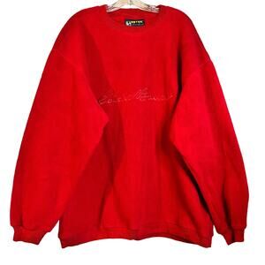 Vintage EBTEK Eddie Bauer Polartec Men's Red Fleece Crewneck Sweatshirt